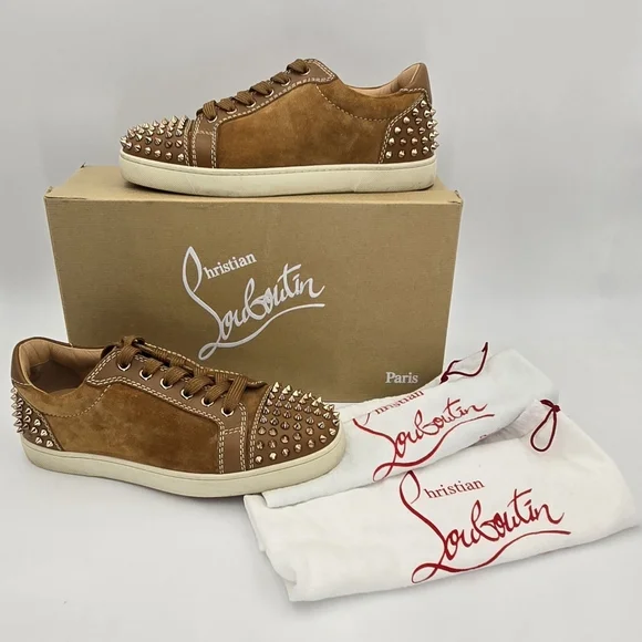 Christian Louboutin Louis Jr Spikes Suede Sneakers, Dust Bag, Box & COA - Picture 7 of 16